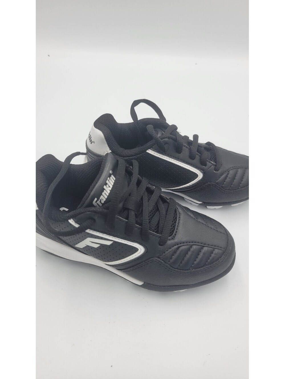 Franklin Black and White Athletic Cleats - Size Not Specified